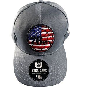 Ultra Games 76ers NBA Cap Phila Basketball Hat Fitted Back Baseball 6 Panel Grey